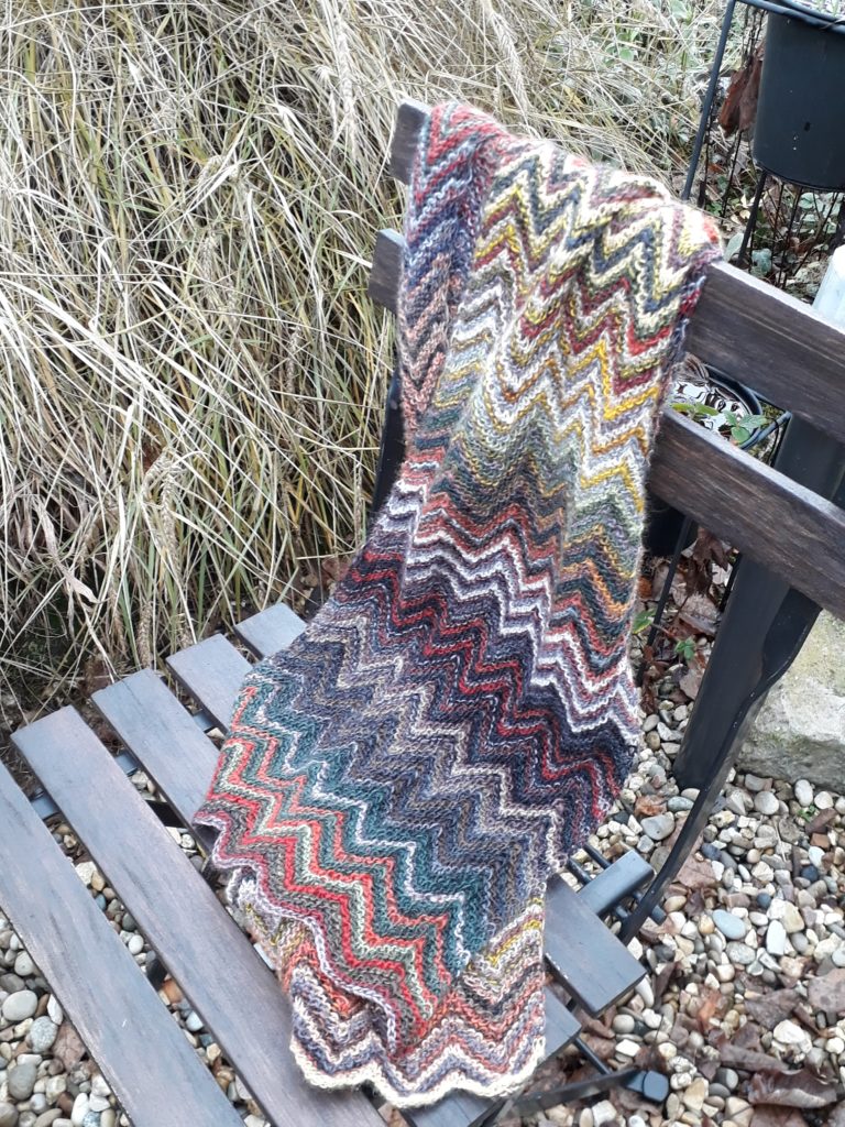 Tour de cou - Col en laine - tricot fait-main - motifs damier